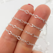 V304SS. Sterling Silver Cable and Diamond Cut Marina Link Chain